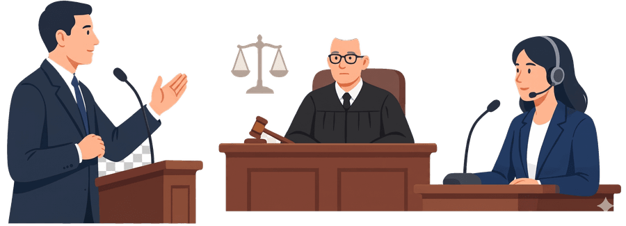 Court live translation scene